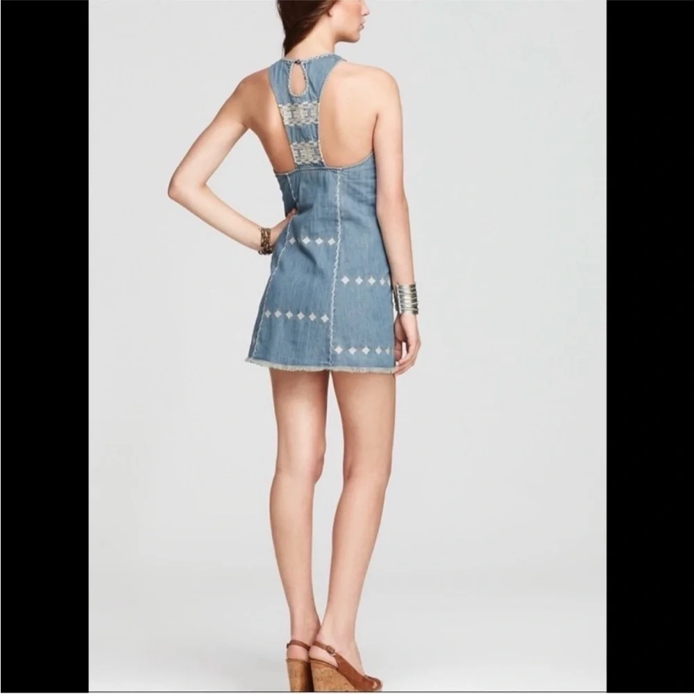 Free People Aztec chambray festival dress medium